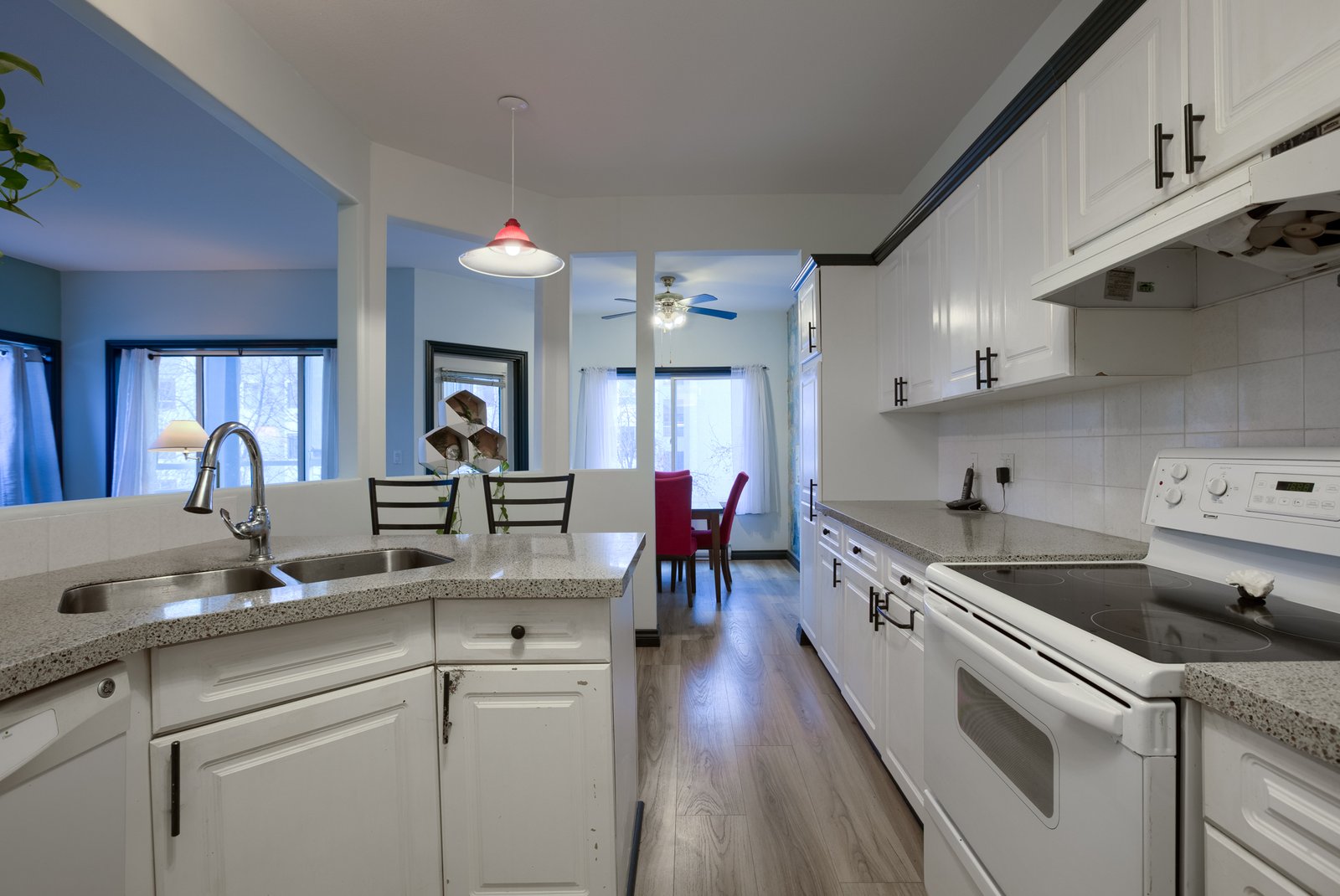 Updated kitchen with granite countertops and new appliances